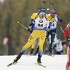 Martin Ponsiluoma of Sweden competes during the men pursuit race of IBU Biathlon World Cup in Pokljuka, Slovenia. Men pursuit race of IBU Biathlon World cup 2018-2019 was held in Pokljuka, Slovenia, on Sunday, 9th of December 2018.
