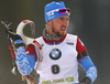 Alexander Loginov of Russia competes during the men pursuit race of IBU Biathlon World Cup in Pokljuka, Slovenia. Men pursuit race of IBU Biathlon World cup 2018-2019 was held in Pokljuka, Slovenia, on Sunday, 9th of December 2018.

