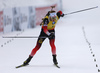 Winner Johannes Thingnes Boe of Norway competes during the men pursuit race of IBU Biathlon World Cup in Pokljuka, Slovenia. Men pursuit race of IBU Biathlon World cup 2018-2019 was held in Pokljuka, Slovenia, on Sunday, 9th of December 2018.
