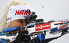 Mari Eder of Finland during zeroing before start of the women pursuit race of IBU Biathlon World Cup in Pokljuka, Slovenia. Women pursuit race of IBU Biathlon World cup 2018-2019 was held in Pokljuka, Slovenia, on Sunday, 9th of December 2018.
