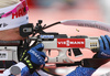 Kaisa Makarainen of Finland during zeroing before start of the women pursuit race of IBU Biathlon World Cup in Pokljuka, Slovenia. Women pursuit race of IBU Biathlon World cup 2018-2019 was held in Pokljuka, Slovenia, on Sunday, 9th of December 2018.
