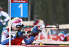 Kaisa Makarainen of Finland during zeroing before start of the women pursuit race of IBU Biathlon World Cup in Pokljuka, Slovenia. Women pursuit race of IBU Biathlon World cup 2018-2019 was held in Pokljuka, Slovenia, on Sunday, 9th of December 2018.
