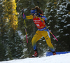 Mona Brorsson of Sweden competes during the women pursuit race of IBU Biathlon World Cup in Pokljuka, Slovenia. Women pursuit race of IBU Biathlon World cup 2018-2019 was held in Pokljuka, Slovenia, on Sunday, 9th of December 2018.
