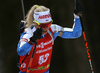 Mari Eder of Finland competes during the women pursuit race of IBU Biathlon World Cup in Pokljuka, Slovenia. Women pursuit race of IBU Biathlon World cup 2018-2019 was held in Pokljuka, Slovenia, on Sunday, 9th of December 2018.
