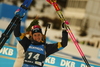 Winner Elvira Oeberg of Sweden celebrates her victory in the Women Sprint race of BMW IBU Biathlon World cup in Pokljuka, Slovenia. Women Sprint race of BMW IBU Biathlon World cup was held in Pokljuka, Slovenia, on Thursday 5th of January 2023.