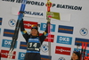 Winner Elvira Oeberg of Sweden celebrates her victory in the Women Sprint race of BMW IBU Biathlon World cup in Pokljuka, Slovenia. Women Sprint race of BMW IBU Biathlon World cup was held in Pokljuka, Slovenia, on Thursday 5th of January 2023.