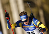 Martin Ponsiluoma of Sweden competes during the Men Sprint race of BMW IBU Biathlon World cup in Pokljuka, Slovenia. Men Sprint race of BMW IBU Biathlon World cup was held in Pokljuka, Slovenia, on Friday 6th of January 2023.