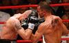Dejan Zavec of Slovenia and Rafal Jackiewicz of Poland during IBF World Championship boxing match. IBF World Championship boxing match between Zavec and Jackiewicz was held on 4th of September 2010 in Stozice Arena in Ljubljana, Slovenia.
