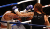 Christina Hammer of Germany and Mihaela Dragan of Romania during boxing match. Boxing match between Hammer and Dragan was held on 4th of September 2010 in Stozice Arena in Ljubljana, Slovenia.
