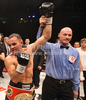 Dejan Zavec of Slovenia celebrates his victory after IBF World Championship boxing match. IBF World Championship boxing match between Zavec and Jackiewicz was held on 4th of September 2010 in Stozice Arena in Ljubljana, Slovenia.
