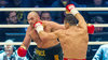 Wladimir Klitschko and Tyson Fury during a world heavyweight title fight between Wladimir Klitschko and Tyson Fury at the Esprit Arena in Duesseldorf, Germany on 2015/11/29.
