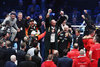 Tyson Fury celebrates his victory over Wladimir Klitschko during a world heavyweight title fight between Wladimir Klitschko and Tyson Fury at the Esprit Arena in Duesseldorf, Germany on 2015/11/29.
