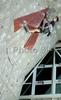 Winner Klemen Becan of Slovenia climbing during men finals of last IFSC Sport Climbing World cup of 2008 season. Final race of IFSC Sport Climbing World Cup of 2008 season was held in Kranj, Slovenia on 16th of November 2008. 
