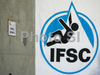 Climbing route during women finals of last IFSC Sport Climbing World cup of 2008 season. Final race of IFSC Sport Climbing World Cup of 2008 season was held in Kranj, Slovenia on 16th of November 2008. 
