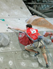 Cedric Lachat of Switzerland climbing during men finals of last IFSC Sport Climbing World cup of 2008 season. Final race of IFSC Sport Climbing World Cup of 2008 season was held in Kranj, Slovenia on 16th of November 2008. 
