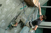 Flavien Guerimand of France climbing during men finals of last IFSC Sport Climbing World cup of 2008 season. Final race of IFSC Sport Climbing World Cup of 2008 season was held in Kranj, Slovenia on 16th of November 2008. 
