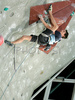 Winner Klemen Becan of Slovenia climbing during men finals of last IFSC Sport Climbing World cup of 2008 season. Final race of IFSC Sport Climbing World Cup of 2008 season was held in Kranj, Slovenia on 16th of November 2008. 
