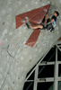 Winner Klemen Becan of Slovenia climbing during men finals of last IFSC Sport Climbing World cup of 2008 season. Final race of IFSC Sport Climbing World Cup of 2008 season was held in Kranj, Slovenia on 16th of November 2008. 
