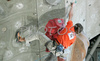 Second placed Jorg Verhoeven of Netherland climbing during men finals of last IFSC Sport Climbing World cup of 2008 season. Final race of IFSC Sport Climbing World Cup of 2008 season was held in Kranj, Slovenia on 16th of November 2008. 
