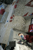 Third placed Akiyo Noguchi of Japan climbing during women finals of last IFSC Sport Climbing World cup of 2008 season. Final race of IFSC Sport Climbing World Cup of 2008 season was held in Kranj, Slovenia on 16th of November 2008. 
