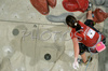 Caroline Ciavaldini of France climbing during women finals of last IFSC Sport Climbing World cup of 2008 season. Final race of IFSC Sport Climbing World Cup of 2008 season was held in Kranj, Slovenia on 16th of November 2008. 
