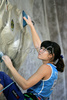 Yana Chereshneva of Russia climbing during women finals of last IFSC Sport Climbing World cup of 2008 season. Final race of IFSC Sport Climbing World Cup of 2008 season was held in Kranj, Slovenia on 16th of November 2008. 
