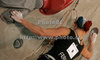 Caroline Ciavaldini of France climbing during women finals of last IFSC Sport Climbing World cup of 2009 season. Final race of IFSC Sport Climbing World Cup of 2009 season was held in Kranj, Slovenia on 15th of November 2009. 
