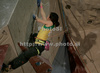 Jain Kim of Korea climbing during women finals of last IFSC Sport Climbing World cup of 2009 season. Final race of IFSC Sport Climbing World Cup of 2009 season was held in Kranj, Slovenia on 15th of November 2009. 
