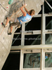 Mikhail Chernikov of Russia climbing during men finals of last IFSC Sport Climbing World cup of 2009 season. Final race of IFSC Sport Climbing World Cup of 2009 season was held in Kranj, Slovenia on 15th of November 2009. 
