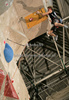 Third placed Jakob Schubert of Austria climbing during men finals of last IFSC Sport Climbing World cup of 2009 season. Final race of IFSC Sport Climbing World Cup of 2009 season was held in Kranj, Slovenia on 15th of November 2009. 
