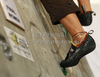 Yuka Kobayashi of Japan during women finals of last IFSC Sport Climbing World cup of 2010 season. Final race of IFSC Sport Climbing World Cup of 2010 season was held in Kranj, Slovenia on 14th of November 2010.
