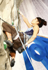 Yuka Kobayashi of Japan during women finals of last IFSC Sport Climbing World cup of 2010 season. Final race of IFSC Sport Climbing World Cup of 2010 season was held in Kranj, Slovenia on 14th of November 2010.
