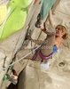 Angela Eiter of Austria during women finals of last IFSC Sport Climbing World cup of 2010 season. Final race of IFSC Sport Climbing World Cup of 2010 season was held in Kranj, Slovenia on 14th of November 2010.
