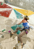 Angela Eiter of Austria during women finals of last IFSC Sport Climbing World cup of 2010 season. Final race of IFSC Sport Climbing World Cup of 2010 season was held in Kranj, Slovenia on 14th of November 2010.
