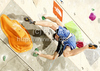 Manuel Romain of France during men finals of last IFSC Sport Climbing World cup of 2010 season. Final race of IFSC Sport Climbing World Cup of 2010 season was held in Kranj, Slovenia on 14th of November 2010.
