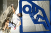 Manuel Romain of France during men finals of IFSC Sport Climbing World cup 2011. Finals of IFSC Sport Climbing World Cup 2011 were held in Kranj, Slovenia on 20th of November 2011.
