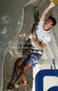 Manuel Romain of France during men finals of IFSC Sport Climbing World cup 2011. Finals of IFSC Sport Climbing World Cup 2011 were held in Kranj, Slovenia on 20th of November 2011.
