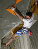 Manuel Romain of France during men finals of IFSC Sport Climbing World cup 2011. Finals of IFSC Sport Climbing World Cup 2011 were held in Kranj, Slovenia on 20th of November 2011.
