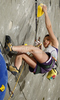 Winner Jain Kim of Korea during women finals of IFSC Sport Climbing World cup 2011. Finals of IFSC Sport Climbing World Cup 2011 were held in Kranj, Slovenia on 20th of November 2011.
