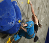 Second placed Mina Markovic of Slovenia during women finals of IFSC Sport Climbing World cup 2011. Finals of IFSC Sport Climbing World Cup 2011 were held in Kranj, Slovenia on 20th of November 2011.
