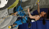 Second placed Mina Markovic of Slovenia during women finals of IFSC Sport Climbing World cup 2011. Finals of IFSC Sport Climbing World Cup 2011 were held in Kranj, Slovenia on 20th of November 2011.
