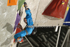 Second placed Mina Markovic of Slovenia during women finals of IFSC Sport Climbing World cup 2011. Finals of IFSC Sport Climbing World Cup 2011 were held in Kranj, Slovenia on 20th of November 2011.
