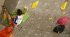 Winner Adam Ondra of Czech climbing during finals of IFSC Climbing World cup in Kranj, Slovenia. IFSC Climbing World cup finals were held in Zlato Polje Arena in Kranj, Slovenia, on Sunday, 16th of November 2014.
