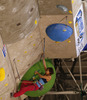 Third placed Akiyo Noguchi of Japan climbing during finals of IFSC Climbing World cup in Kranj, Slovenia. IFSC Climbing World cup finals were held in Zlato Polje Arena in Kranj, Slovenia, on Sunday, 16th of November 2014.
