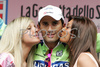 Winner Daniele Bennati (Italy) of Liquigas celebrating his victory in 12th stage of Giro d Italia, from Forli to Carpi (169 km). 12th stage was held on 22nd of May 2008.
