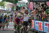 Winner Mark Cavendish (United Kingdom) of High Road celebrating his victory at finish line of 13th stage of Giro d Italia, from Modena to Cittadella (177 km). 13th stage was held on 23rd of May 2008.

