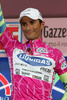 Daniele Bennati (Italy) of Liquigas in ciclamine jersey as the best in points classification of 13th stage of Giro d Italia, from Modena to Cittadella (177 km). 13th stage was held on 23rd of May 2008.
