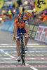 Sixth placed Denis Menchov (Russia) of Rabobank at finish line of 14th stage of Giro d Italia, from Verona to Alpe di Pampeago / Val di Fiemme (193 km). 14th stage was held on 24th of May 2008.
