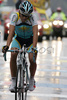 Sixth placed Alberto Contador Velasco (Spain) of Astana at finish line of 15th stage of Giro d Italia, from Arabba to Passo Fedaia / Marmolada - Dolomiti Stars (153 km). 15th stage was held on 25th of May 2008.

