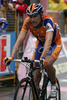 Seventh placed Denis Menchov (Russia) of Rabobank at finish line of 15th stage of Giro d Italia, from Arabba to Passo Fedaia / Marmolada - Dolomiti Stars (153 km). 15th stage was held on 25th of May 2008.

